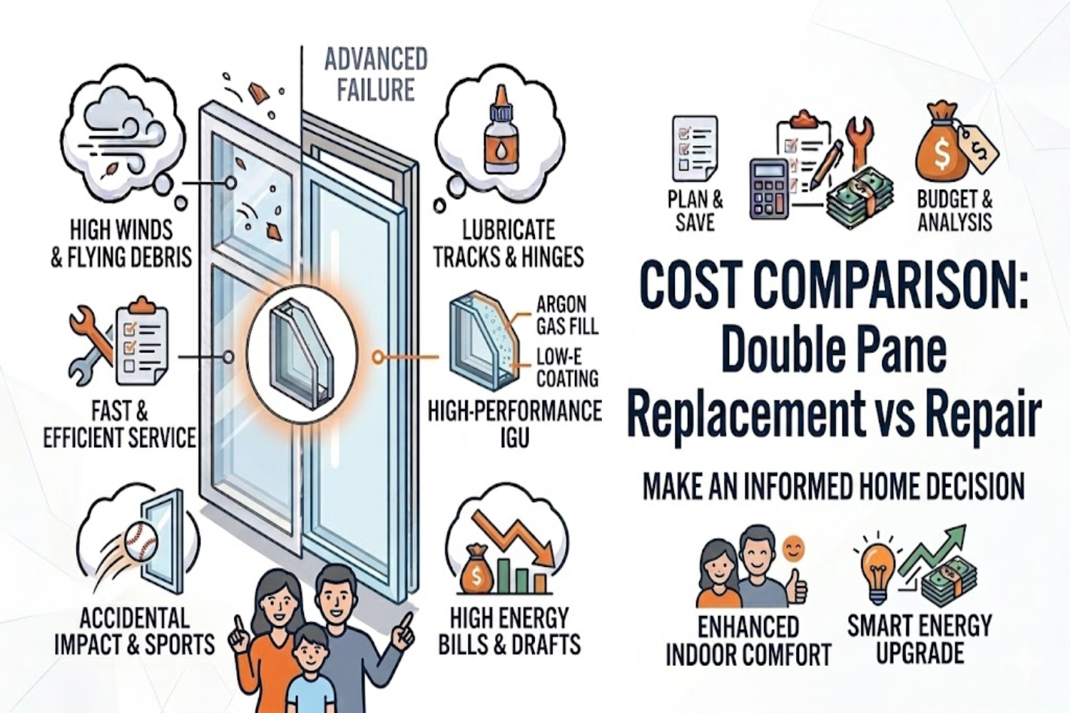 Cost Comparison: Double Pane Replacement vs Repair