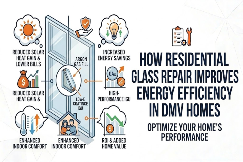 How Residential Glass Repair Improves Energy Efficiency in DMV Homes