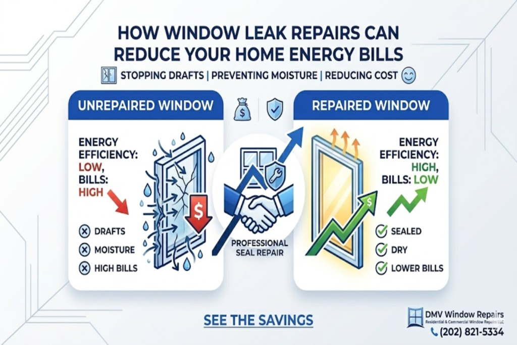 How Window Leak Repairs Can Reduce Your Home Energy Bills
