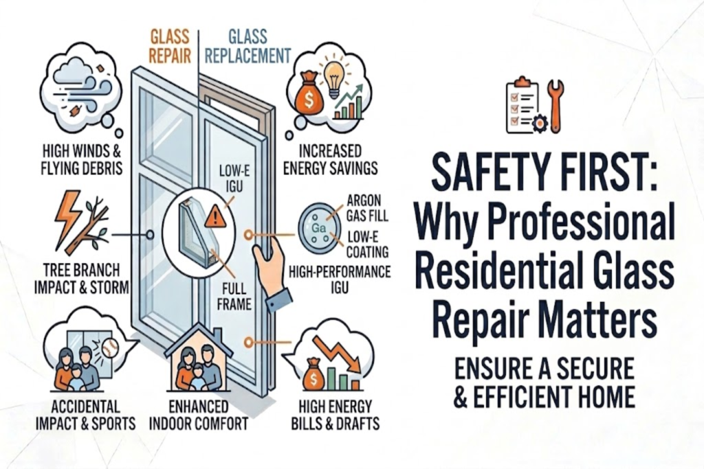 Safety First: Why Professional Residential Glass Repair Matters